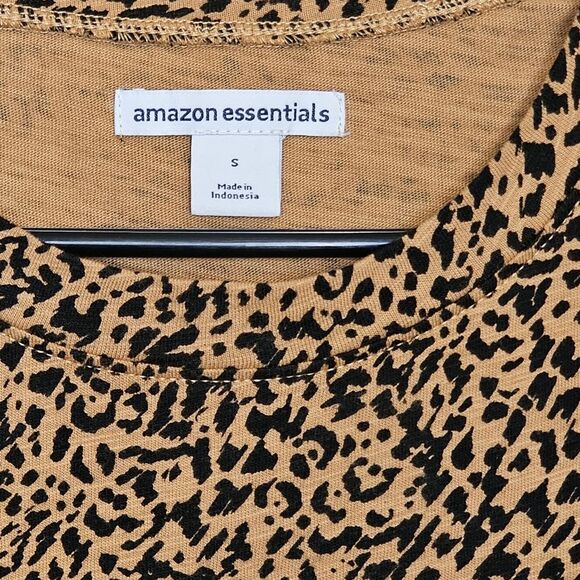 Amazon Women's Dress Small Animal Print Cotton Short Sleeve Dress - Picture 4 of 4